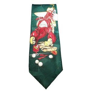 Men's Novelty Tie Tabasco Lobster Golf  USA 100% Silk 58"